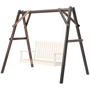 English Elm Garden Fir Wood A-frame Swing Stand Outdoor Porch Carbonized Finish 660 Lb Capacity T3971P476729