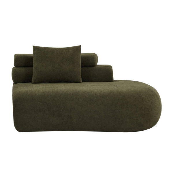 English Elm 122" Curved Modular Sectional Sofa Cloud Fill Polyester Upholstered Living Room Seating Olive Green N771P396326L_N771P396327L