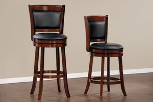 English Elm Comfortable Swivel Pub Height Chair - Dark Cherry Faux Leather, Solid Wood, 360° Ergonomic Design B011P238916