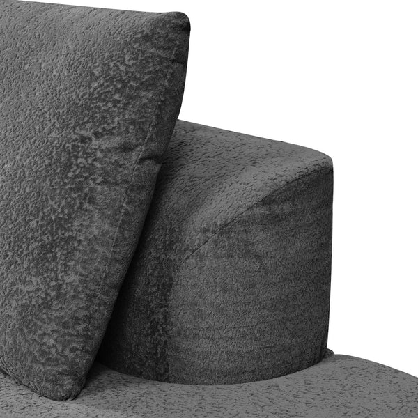 English Elm Christopher Knight Home® - 116" Modern Curved Sectional Sofa with Plush Pearl Upholstery, High-Density Sponge, Chaise Lounge Seating Harmony Charcoal grey N767P263923C