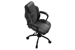English Elm Gaming Ergonomic Office Chair Black Faux Leather with Casters Adjustable Height Plush Padded Arms B011P366767