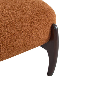 English Elm Christopher Knight Home® - [Set of 2] Boucle Lounge Chair with Rolled Backrest, Solid Wood Frame, Plush Durable Upholstery for Modern Spaces Orange N767P256376D_2