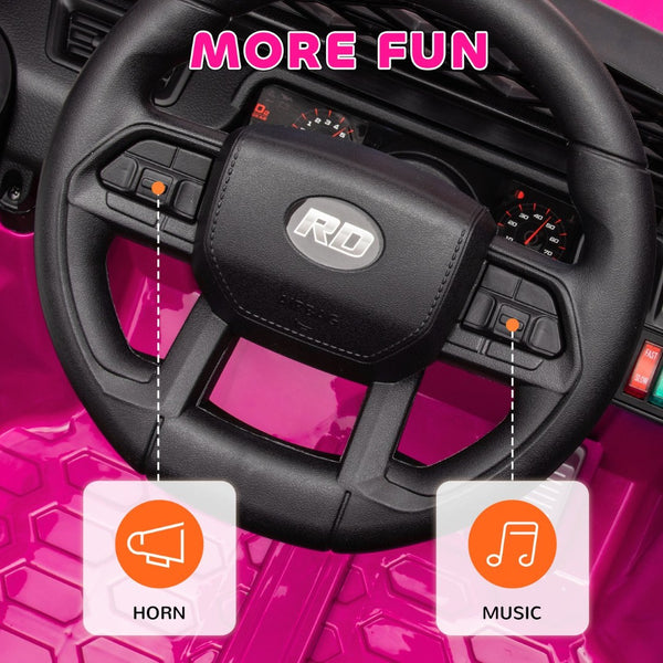 English Elm Qaba 12v Battery Powered Kids Ride on Utv with Spring Suspension and Remote Pink W2225P249876