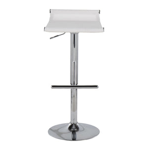English Elm Mirage Sleek Adjustable Bar Stool with Chrome Base, Mesh Wave Back, 360° Swivel & Height Lift White B202P222327