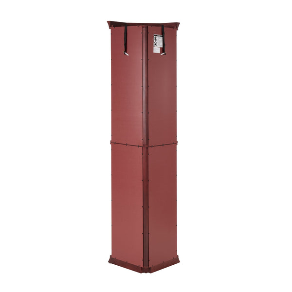 English Elm Corner Curio Cabinet with Lighted Top, Mirrored Back, Tempered Glass Shelves, Walnut Finish Elegance Cherry W1693P165015