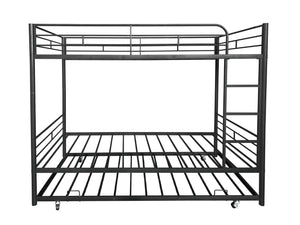 English Elm Separatable Twin-Over-Twin Bunk Bed With Trundle: Durable, Flexible, Space-Saving & Easy Setup! W427P292989-GIGA