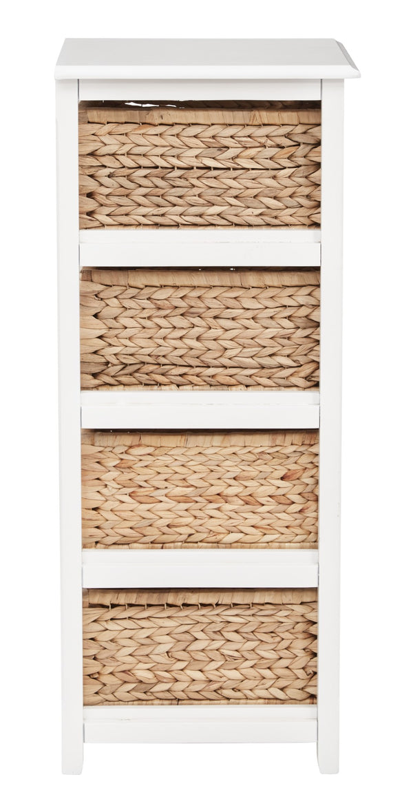 OSP Home Furnishings Seabrook Four-Tier Storage Unit White