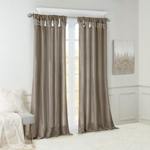 English Elm Twist Faux Silk Lined Window Curtain Panel 50x108" with Twist Tab Top, Luxurious Sheen & Privacy Pewter 2.95 L x 10.04 W x 9.06 H B03598088