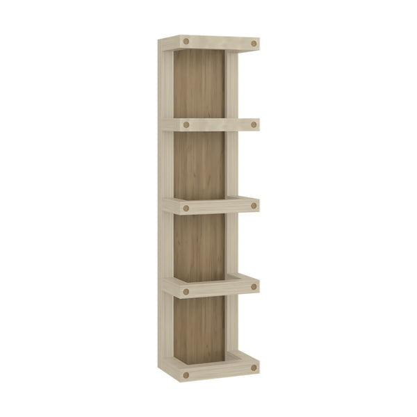 English Elm Arlington 5-Tier Wall Towel Rack Vertical Organizer in Oak - Space-Saving Engineered Wood Storage, Durable Modern Finish B200P362033