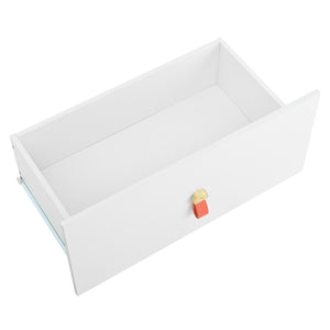 English Elm 3-Drawer 30" Nightstand with LED Light & Remote, Glass Top Jewelry Organizer, 3 Spacious Drawers White N733P304515K