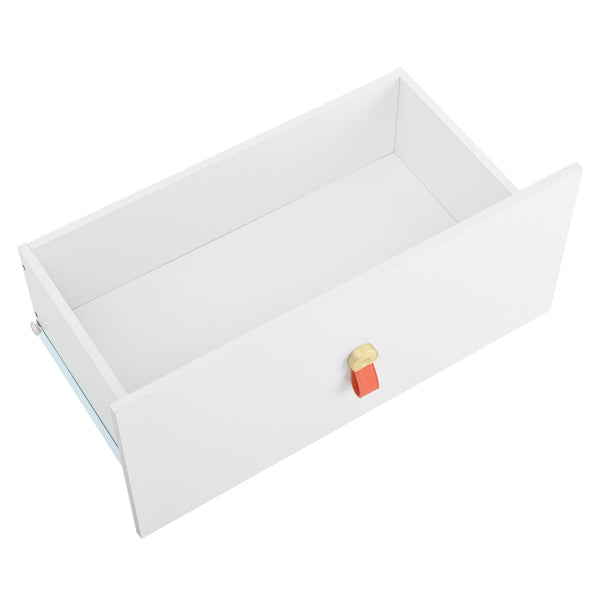 English Elm 3-Drawer 30" Nightstand with LED Light & Remote, Glass Top Jewelry Organizer, 3 Spacious Drawers White N733P304515K