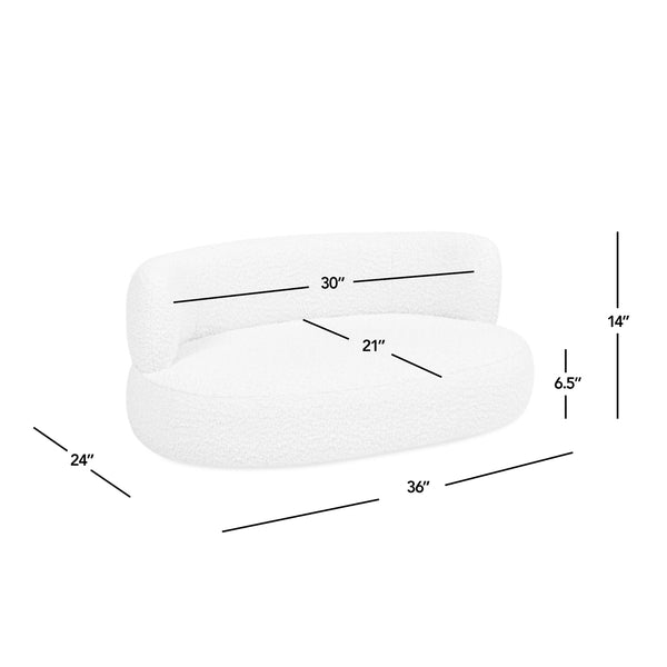 English Elm Jennifer Taylor Home - Shep 36" Curved Dog Sofa Bed Medium Moss Green Fleeced Teddy — Plush Scandinavian Benchmade Lounge, Durable Support B2719P320242