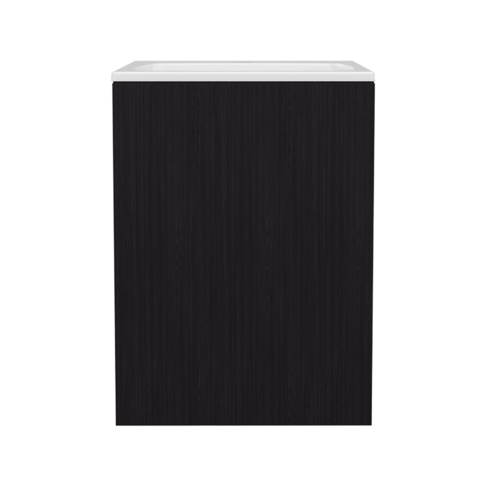 English Elm Colton Compact Free-Standing Bathroom Vanity 45cm Narrow Sink Cabinet with Hidden Door & Shelf Black 28.74 L x 22.83 W x 4.33 H B200S00447