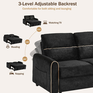 English Elm Swivel Barrel Accent Chair Chenille Tufted Round Club Seat for Living Room Lounge Black N719S002330B