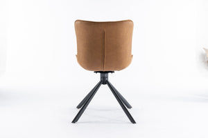 English Elm Mid-Century Modern Tufted Wingback Swivel Chairs, Set Of 2 - Stylish Leather Accent Chairs For Home T3903P405993