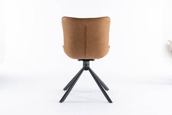 English Elm Mid-Century Modern Tufted Wingback Swivel Chairs, Set Of 2 - Stylish Leather Accent Chairs For Home T3903P405993