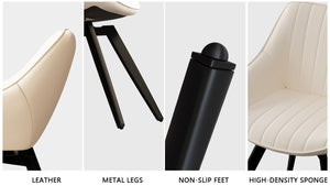 English Elm 29.53" Round Mdf Coffee Table & 2 Pu Dining Chairs Set – Stylish, Durable, Multi-Functional For Home Use W2189S00504