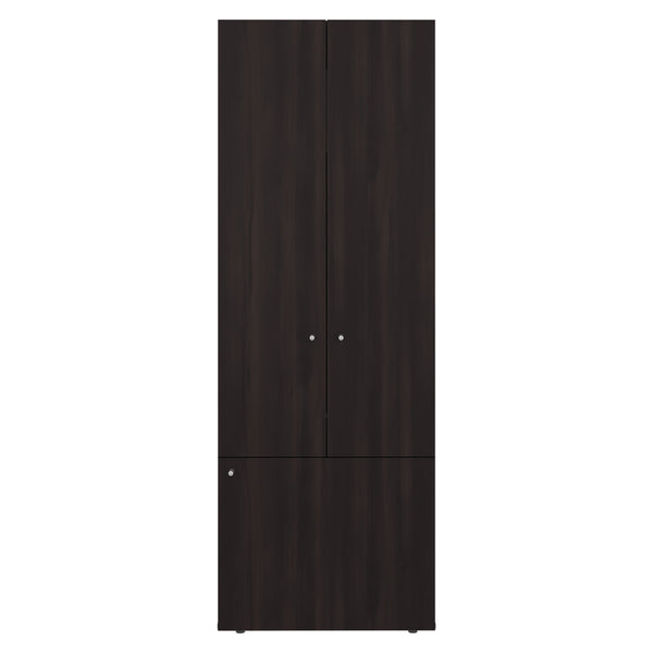 English Elm FM Tolleson 3-Door Tall Wardrobe Cabinet with Full-Length Rod, 4 Shelves, Scratch-Resistant Finish Walnut 70.87 L x 23.62 W x 5.51 H B128P361082