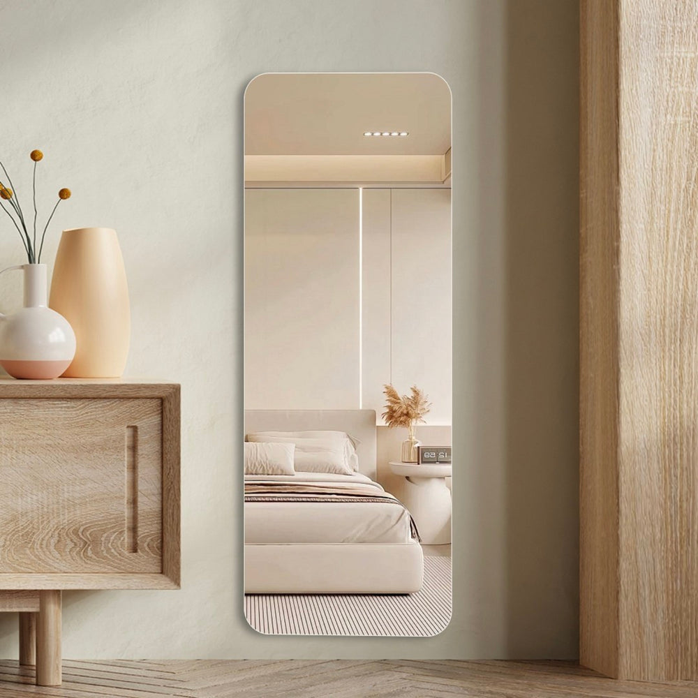 English Elm 56x15inch Frameless Wall Mirror with Rounded Corners for Bedroom Hallway or Salon W2071P197208
