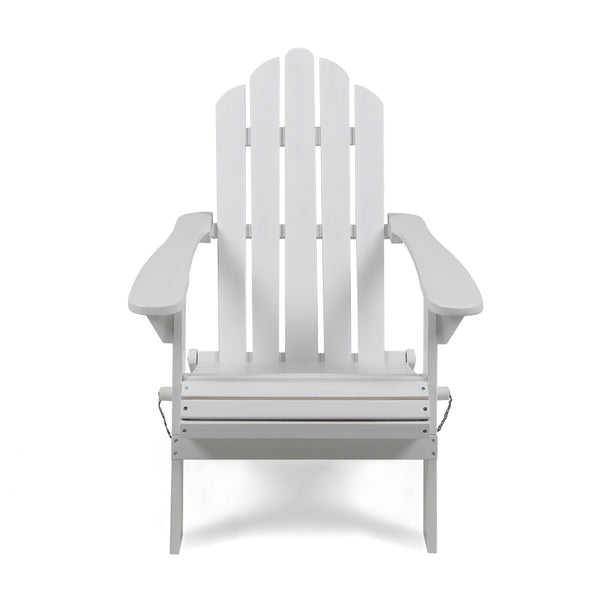 English Elm Christopher Knight Home® - HOLLYWOOD Acacia Wood Foldable Adirondack Chair for Patio & Poolside — Weather-Resistant, Classic Comfort White 39.25 L x 24.5 W x 7.75 H 62399.00WHI