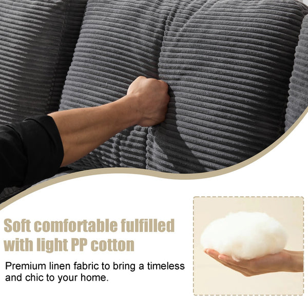 English Elm 99*69" Modular L-Shaped Sectional Sofa Set - Modern Minimalist Design, No Assembly, Versatile Comfort! W1829S00058