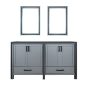 English Elm Dark Grey Double Bath Vanity Set With Mirrors - 60" W X 22" D, Stylish Storage Solution For Your Bath B2731S00581