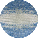 Unique Loom Outdoor Modern Ombre Machine Made Abstract Rug Blue, Ivory 13' 0" x 13' 0"