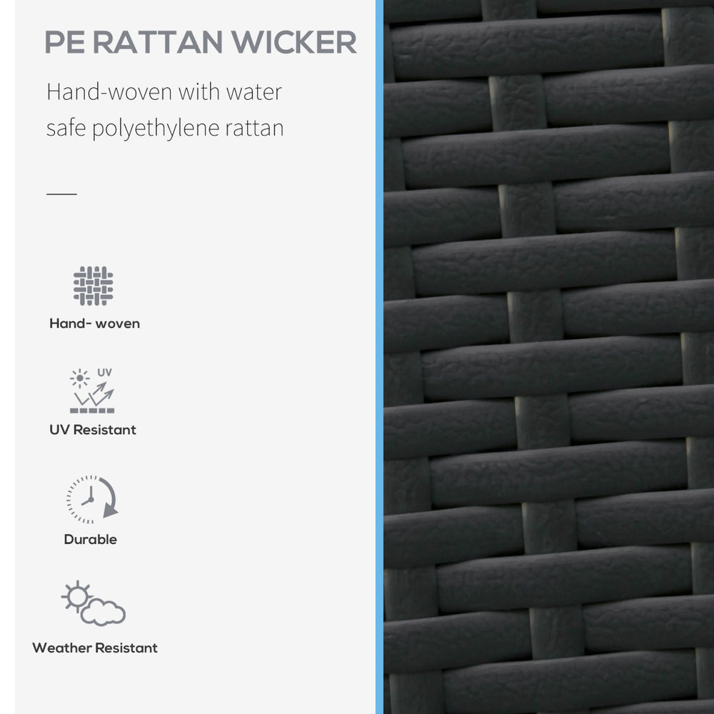 English Elm Outsunny Stylish Outdoor Wicker Swivel Recliner Chair With Water-Resistant Cushions & 360° Rotation W2225P229105-GIGA