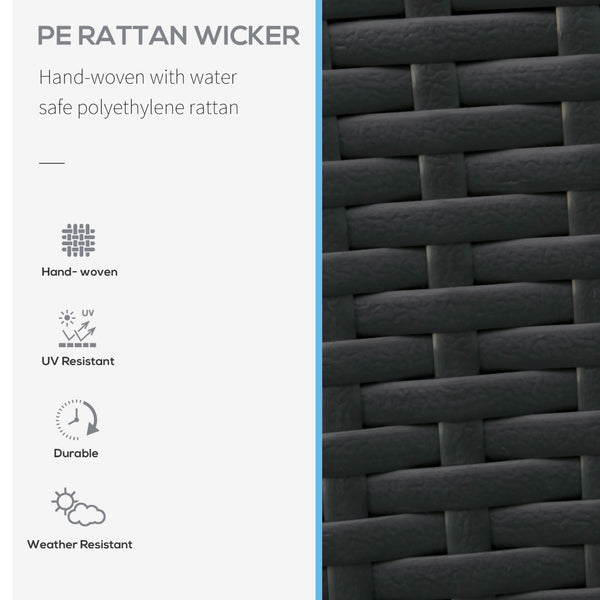 English Elm Outsunny Stylish Outdoor Wicker Swivel Recliner Chair With Water-Resistant Cushions & 360° Rotation W2225P229105-GIGA