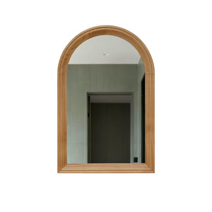 English Elm Arched Oak Wood Wall Mirror Farmhouse Vanity Accent with Distortion Free Glass W2295P414110