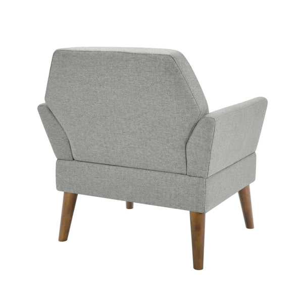 English Elm Modern Hand-tufted Lounge Chair Solid Wood Legs Mid-century Accent Seat for Living Room Gray B035P482918