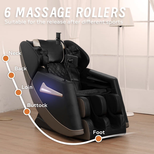 English Elm Massage Chair Recliner - Zero Gravity Full Body Air Pressure Therapy For Ultimate Relaxation & Comfort W1875P300911