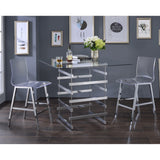 English Elm Clear and Chrome Armless Counter Height Chair (Set Of 2)