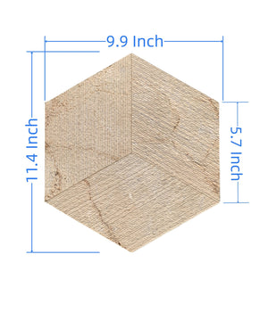 English Elm Hexagon Gold Beige Yellow Marble Tiles - Textured Fluted Finish For Stunning Bathroom Walls & Accents W1696P262336