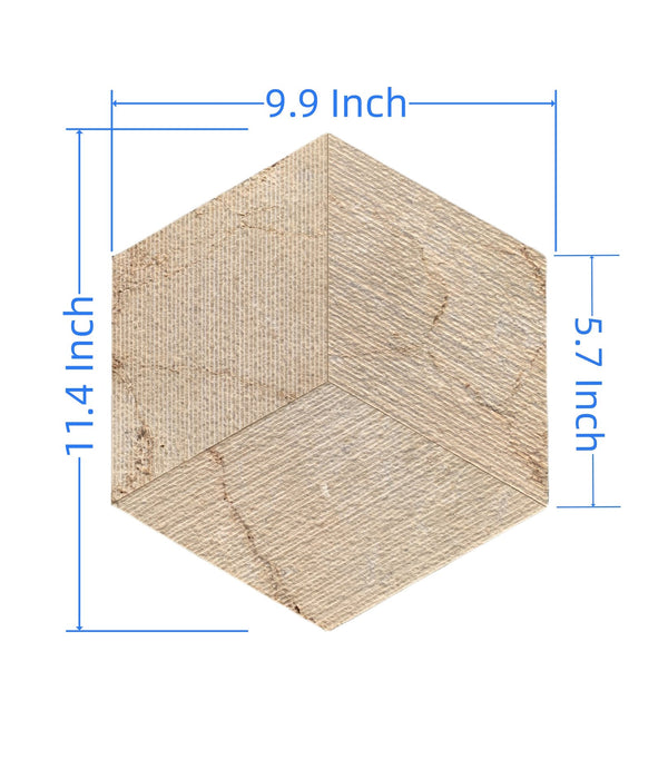 English Elm Hexagon Gold Beige Yellow Marble Tiles - Textured Fluted Finish For Stunning Bathroom Walls & Accents W1696P262336