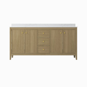 English Elm 24" Freestanding Bathroom Vanity with Countertop Soft Close Storage Melamine Cabinet T3785P442258