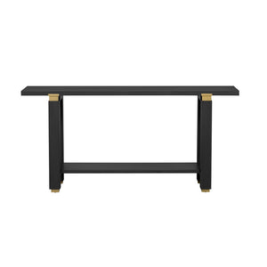 English Elm U_Style 62.9" Modern Minimalist Console Table With Solid Wood & Metal Accents, Ideal For Entryways N711P289140B-GIGA