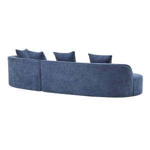 English Elm Christopher Knight Home® - 126" Curved Sectional Sofa – Luxurious Navy Boucle, Modular Design, Plush Foam For Ultimate Comfort N771P247830U_N771P247831U