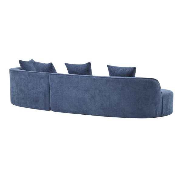 English Elm Christopher Knight Home® - 126" Curved Sectional Sofa – Luxurious Navy Boucle, Modular Design, Plush Foam For Ultimate Comfort N771P247830U_N771P247831U