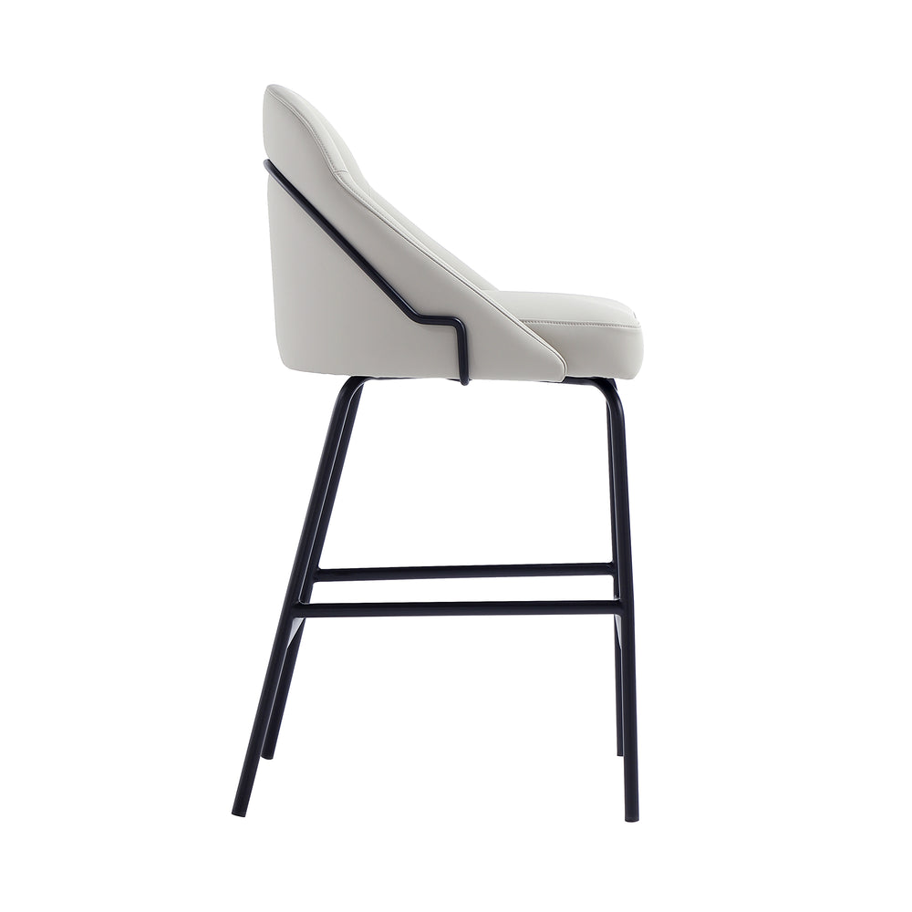 English Elm Gracie Metal Counter Stool: Stone Gray Leatherette With Industrial Style & Easy Assembly Comfort B365P397971