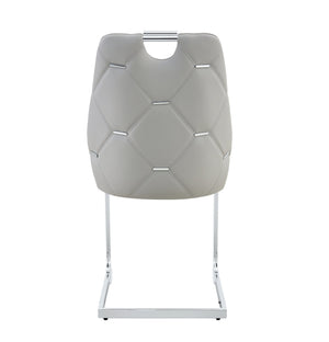 English Elm Dining Chairs Set Of 4 - Light Gray Faux Leather With Gold Accents, Modern High Back Design & Comfort W3493P356398