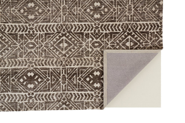 Feizy Rugs Colton Modern Southwestern Geometric Rug - Stain Resistant, Soft & Durable For High Traffic Areas Brown,Taupe,Ivory Polyester 8748627fchl000h50