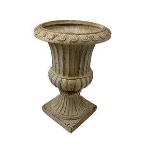 English Elm Mgo Outdoor Square Urn Planter Antique White Hand Painted Classical Patio Accent W5230P450591