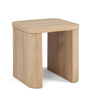 English Elm 3pc Mid-Century Inspired 3-Piece Coffee & End Table Set with Warm Wood Finish, Curved Edges, Casters B2741P369385