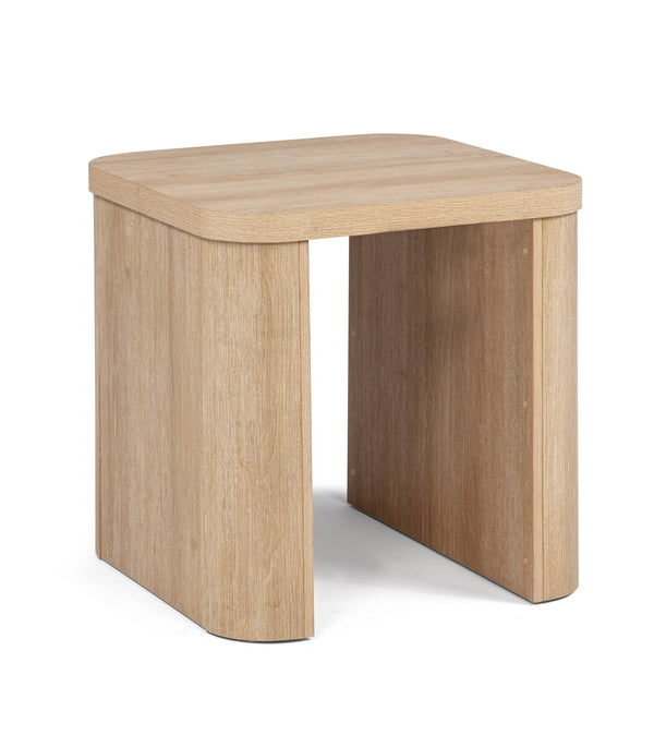 English Elm 3pc Mid-Century Inspired 3-Piece Coffee & End Table Set with Warm Wood Finish, Curved Edges, Casters B2741P369385