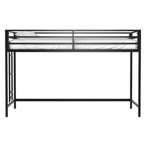 English Elm Adam Sturdy Junior Twin Loft Bed Black with Full Guardrails, Metal Slats, Ladder & Assembly Tool B083P168426