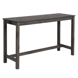 English Elm 4 Piece Bar Table Set with Power USB Type-C Outlet, Dark Gray Rustic Wood Grain Top, 3 Padded Stools for Living Room Dining Comfortable Seating and Durable Rubberwood Legs W1998P193827