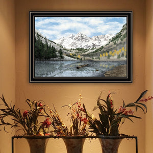 English Elm Trendy Decor 4u Maroon Bells Framed Landscape Print Colorado Mountain Wall Art B067P256650