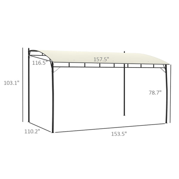 English Elm Outsunny Steel Pergola Gazebo with Uv Canopy for Patio Deck or Backyard Shade W2225P174147