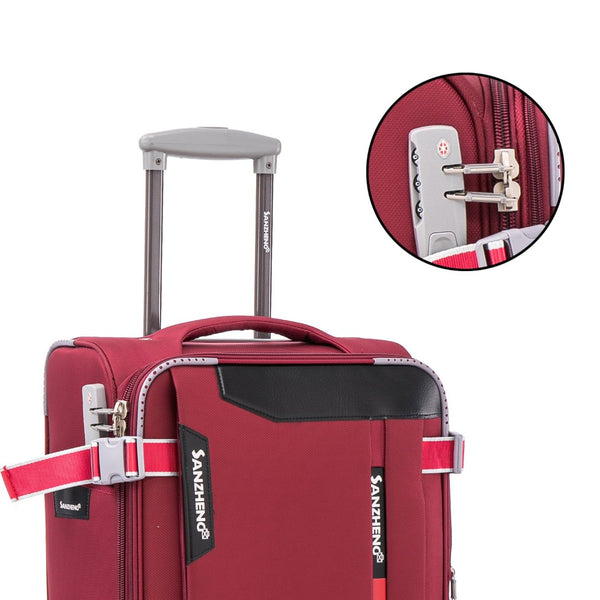 English Elm Softside Expandable Spinner Luggage Set Four Piece Lightweight Travel Collection Claret Red T3292P343875